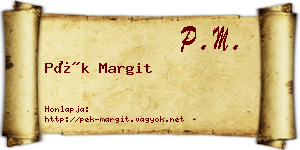 Pék Margit névjegykártya